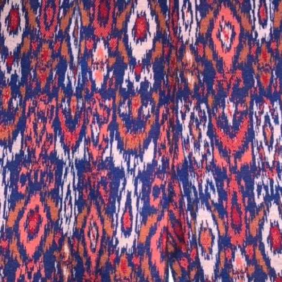 NWT! FREE PEOPLE Size 2 red with blue ikat print pull on pants - Picture 9 of 10